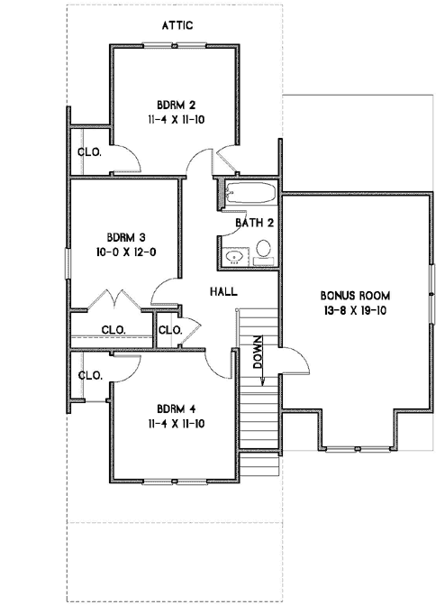 Upper/Second Floor Plan: 111-113