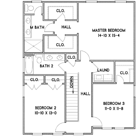 Upper/Second Floor Plan: 111-114