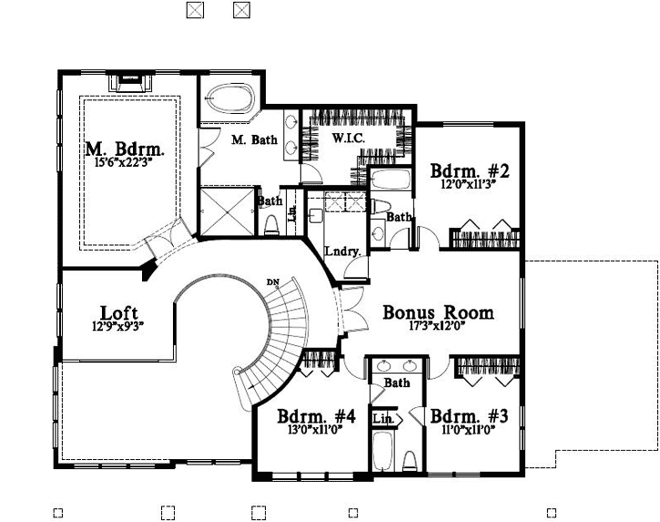 Upper/Second Floor Plan: 113-103
