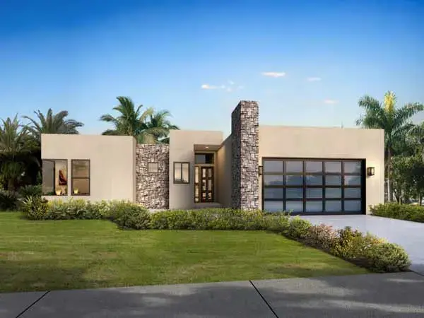 Modern house plans 115-104 - front exterior, 1,791 sq ft, 3 bed, 2 bath house plans | Monster House Plans