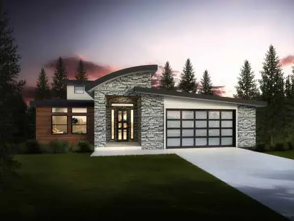 Modern house plans 115-108 - front exterior, 3,641 sq ft, 5 bed, 3 bath house plans | Monster House Plans