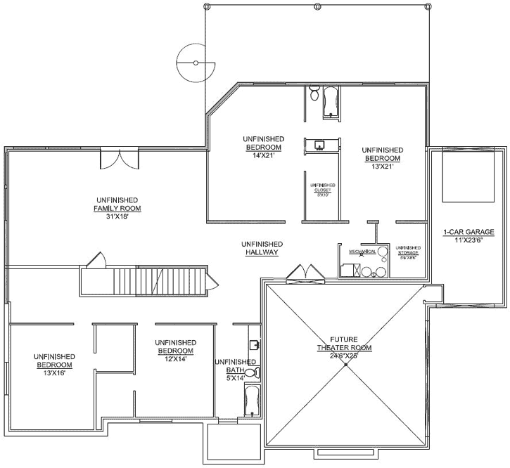 Lower Floor Plan: 115-110