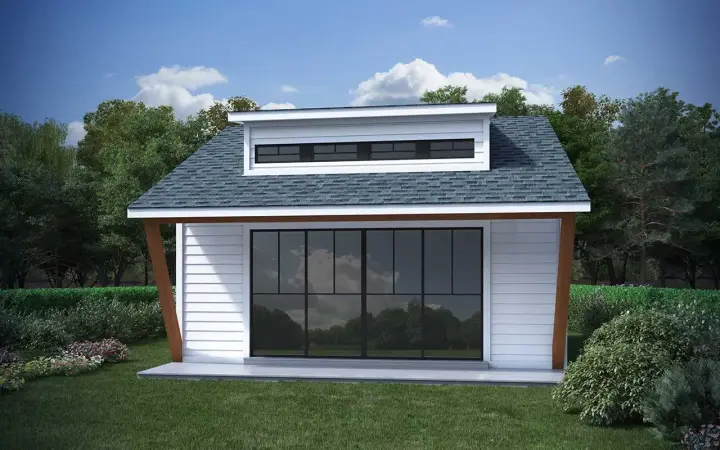 Accessory Dwelling Unit house plans 115-135 - front exterior, 400 sq ft, 1 bed, 1 bath house plans | Monster House Plans
