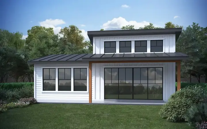 Accessory Dwelling Unit house plans 115-137 - front exterior, 660 sq ft, 1 bed, 1 bath house plans | Monster House Plans