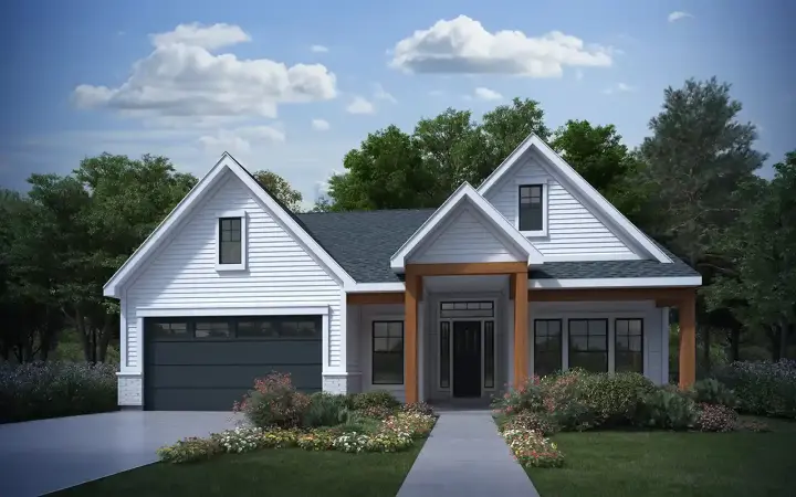 New American house plans 115-140 - front exterior, 1,726 sq ft, 2 bed, 2 bath house plans | Monster House Plans