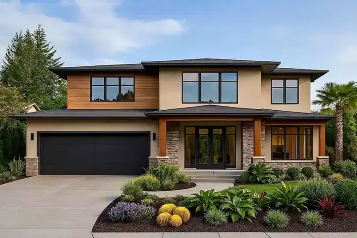 Modern house plans 115-152 - front exterior, 4,032 sq ft, 5 bed, 4 bath house plans | Monster House Plans