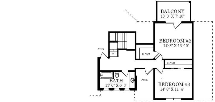 Upper/Second Floor Plan: 116-106