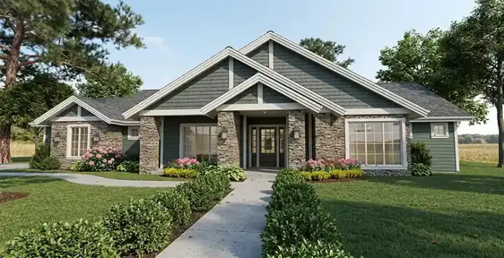 Traditional house plans 118-101 - front exterior, 2,234 sq ft, 3 bed, 2 bath house plans | Monster House Plans