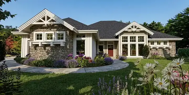 Craftsman house plans 118-102 - front exterior, 2,512 sq ft, 4 bed, 3 bath house plans | Monster House Plans