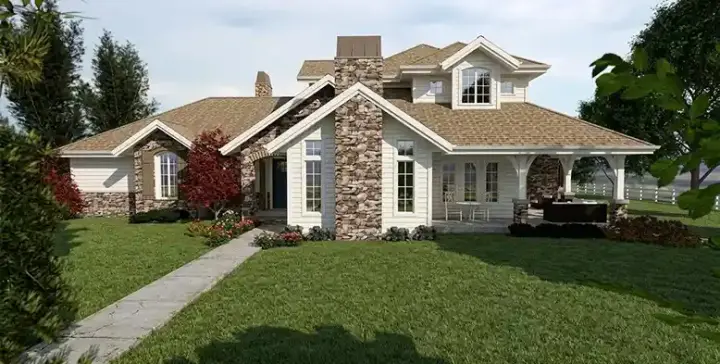 Traditional house plans 118-104 - front exterior, 3,854 sq ft, 4 bed, 3 bath house plans | Monster House Plans