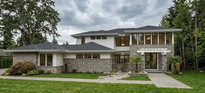 Contemporary house plans 118-105 - front exterior, 3,790 sq ft, 3 bed, 2 bath house plans | Monster House Plans