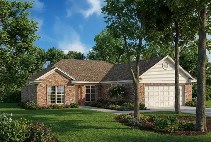 Traditional house plans 12-1003 - front exterior, 1,474 sq ft, 3 bed, 2 bath house plans | Monster House Plans