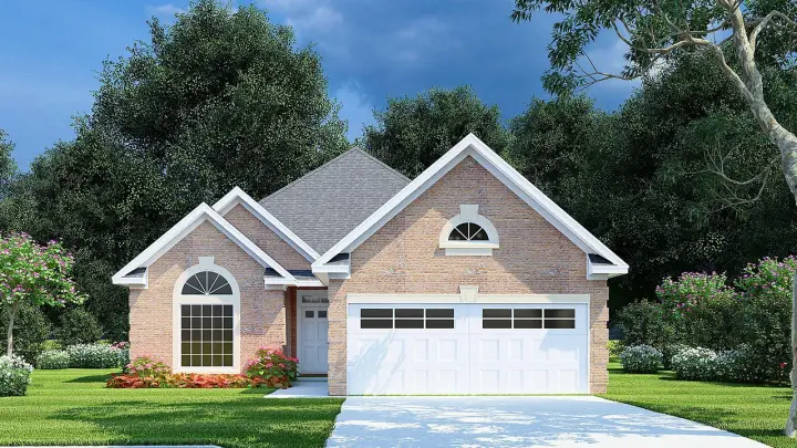 European house plans 12-102 - front exterior, 1,608 sq ft, 3 bed, 2 bath house plans | Monster House Plans