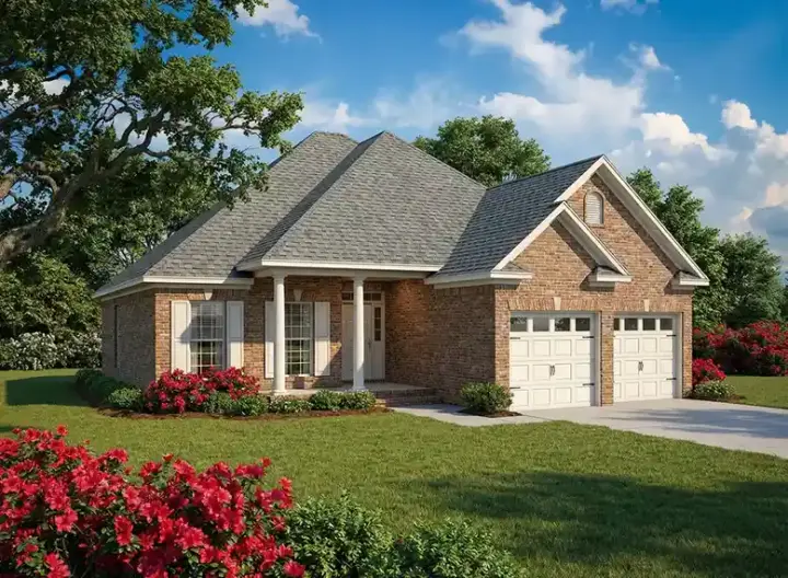 Traditional house plans 12-1023 - front exterior, 1,504 sq ft, 3 bed, 2 bath house plans | Monster House Plans