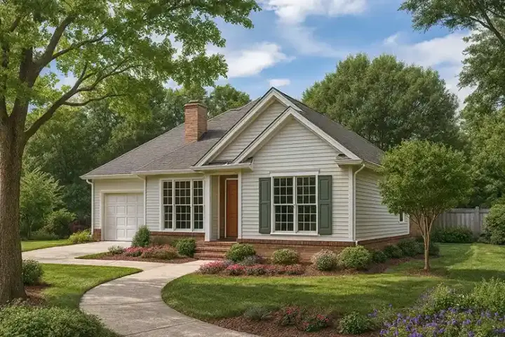 Traditional house plans 12-1026 - front exterior, 1,598 sq ft, 3 bed, 2 bath house plans | Monster House Plans