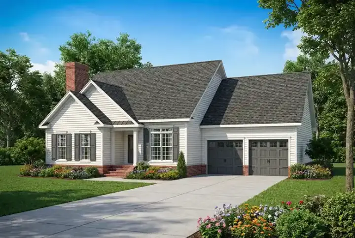 Traditional house plans 12-1032 - front exterior, 1,627 sq ft, 3 bed, 2 bath house plans | Monster House Plans