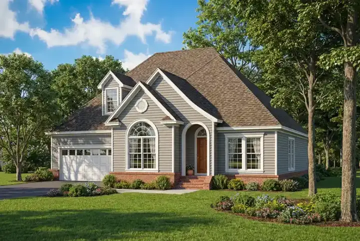 French Country house plans 12-1034 - front exterior, 1,797 sq ft, 3 bed, 2 bath house plans | Monster House Plans