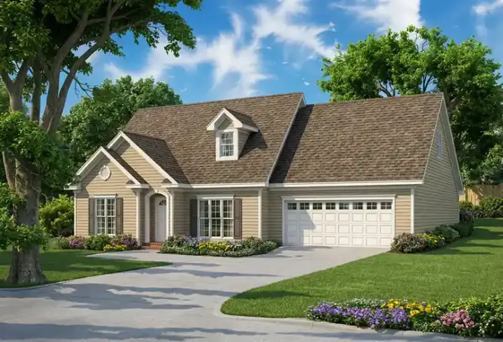 Traditional house plans 12-1036 - front exterior, 1,697 sq ft, 3 bed, 2 bath house plans | Monster House Plans