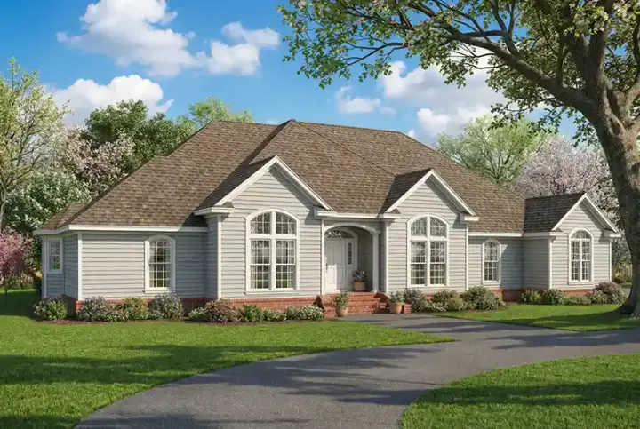 Traditional house plans 12-1039 - front exterior, 2,742 sq ft, 3 bed, 2 bath house plans | Monster House Plans