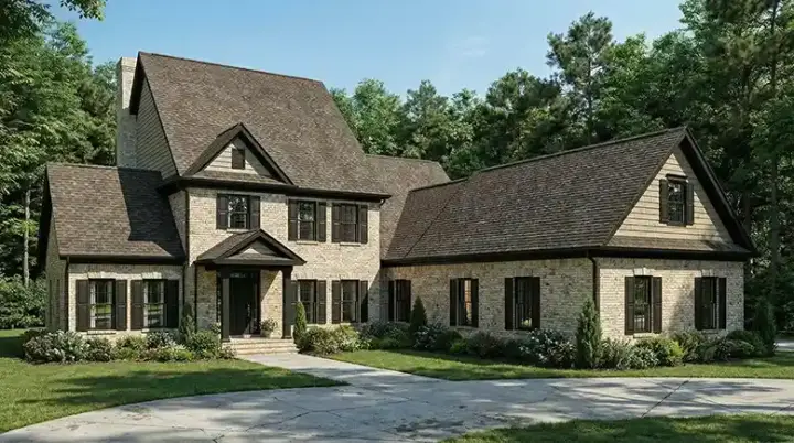 Southern house plans 12-1067 - front exterior, 3,946 sq ft, 5 bed, 3 bath house plans | Monster House Plans