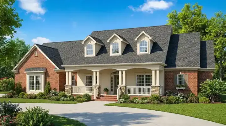 Southern house plans 12-1069 - front exterior, 2,373 sq ft, 4 bed, 3 bath house plans | Monster House Plans