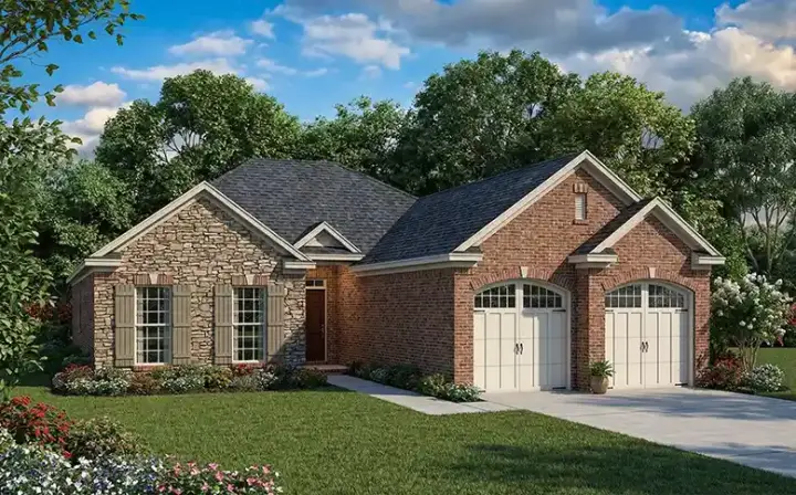 European house plans 12-1071 - front exterior, 1,287 sq ft, 2 bed, 2 bath house plans | Monster House Plans