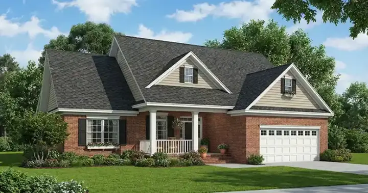 Southern house plans 12-1074 - front exterior, 1,710 sq ft, 3 bed, 2 bath house plans | Monster House Plans