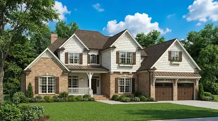 English Country house plans 12-1076 - front exterior, 2,952 sq ft, 4 bed, 3 bath house plans | Monster House Plans