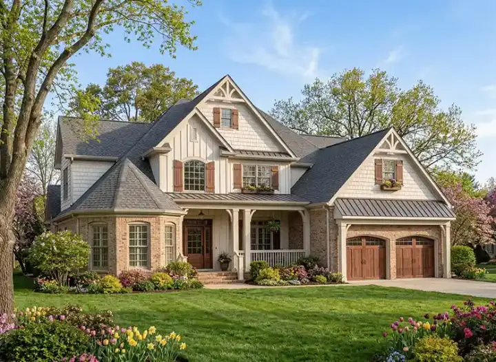 English Country house plans 12-1077 - front exterior, 2,815 sq ft, 4 bed, 3 bath house plans | Monster House Plans
