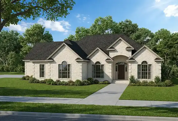 Traditional house plans 12-1083 - front exterior, 2,471 sq ft, 3 bed, 2 bath house plans | Monster House Plans
