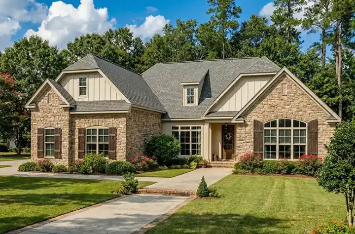 French Country house plans 12-1089 - front exterior, 2,083 sq ft, 4 bed, 2 bath house plans | Monster House Plans