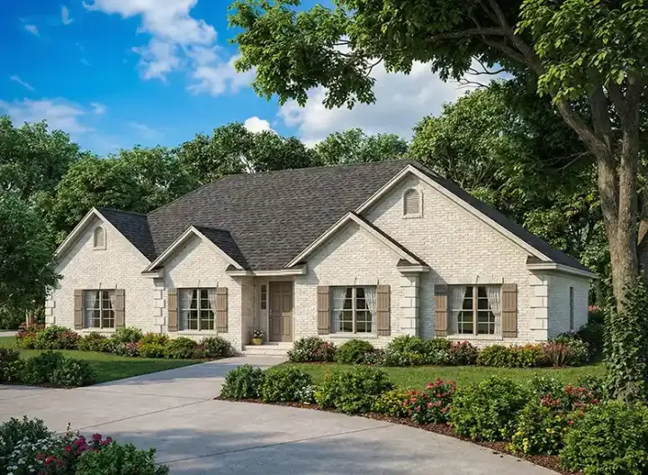 European house plans 12-109 - front exterior, 2,092 sq ft, 3 bed, 2 bath house plans | Monster House Plans