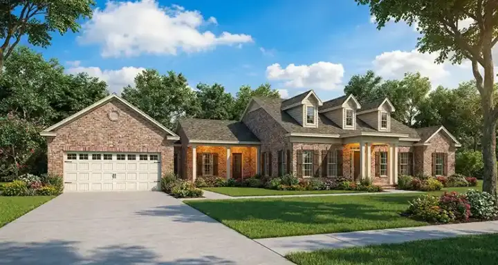 Country house plans 12-1095 - front exterior, 3,009 sq ft, 3 bed, 2 bath house plans | Monster House Plans