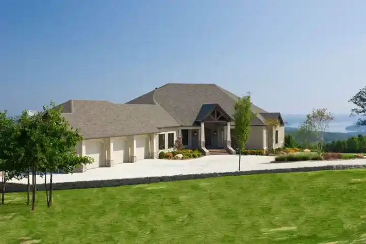 Traditional house plans 12-1101 - front exterior, 5,144 sq ft, 4 bed, 4 bath house plans | Monster House Plans