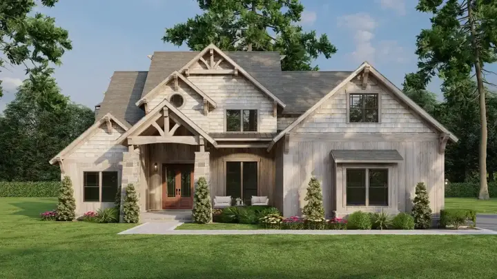 Craftsman house plans 12-1111 - front exterior, 5,052 sq ft, 6 bed, 5 bath house plans | Monster House Plans
