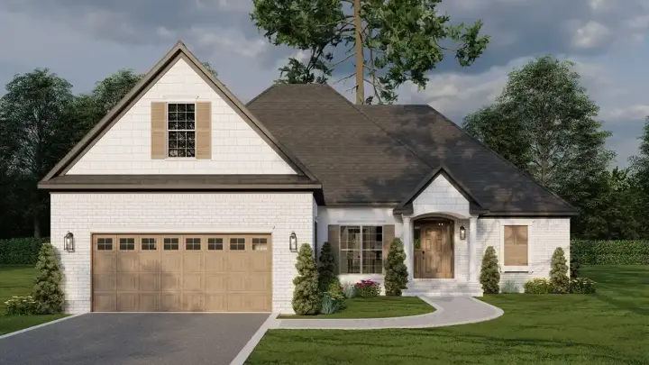 Traditional house plans 12-1112 - front exterior, 1,629 sq ft, 3 bed, 2 bath house plans | Monster House Plans
