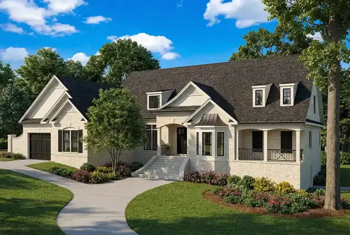 Traditional house plans 12-1119 - front exterior, 4,886 sq ft, 4 bed, 4 bath house plans | Monster House Plans
