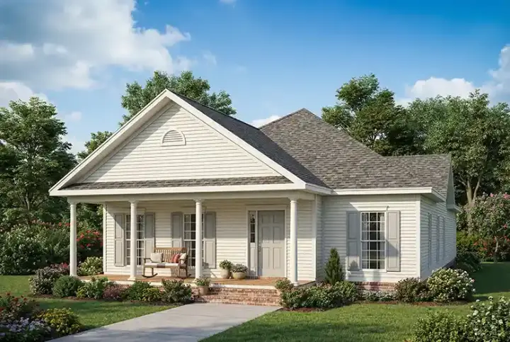 Southern house plans 12-1135 - front exterior, 1,593 sq ft, 2 bed, 2 bath house plans | Monster House Plans