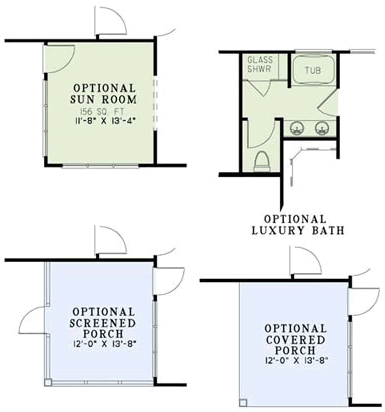Southern Style Home Design Plan: 12-1135