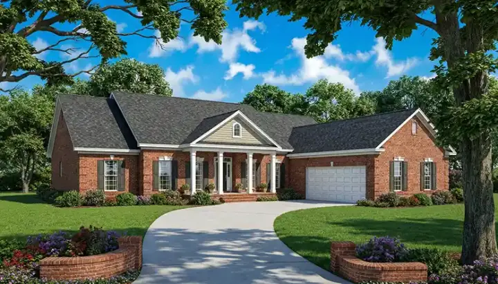 Southern house plans 12-114 - front exterior, 2,502 sq ft, 4 bed, 2 bath house plans | Monster House Plans