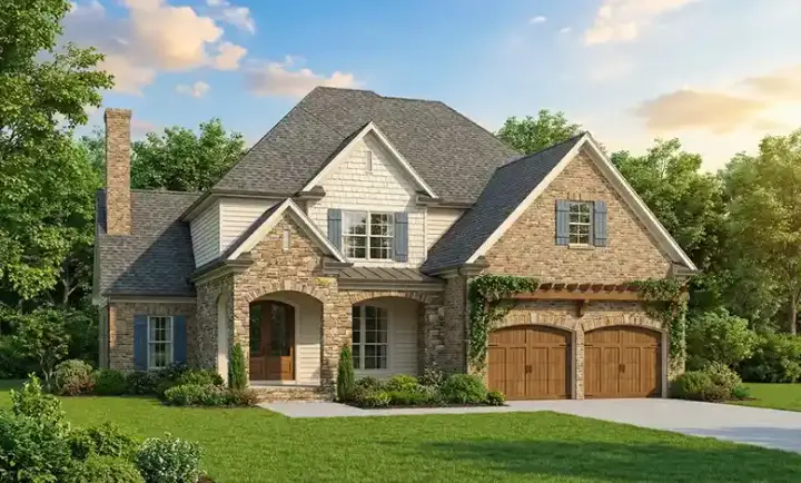 European house plans 12-1152 - front exterior, 2,931 sq ft, 3 bed, 2 bath house plans | Monster House Plans