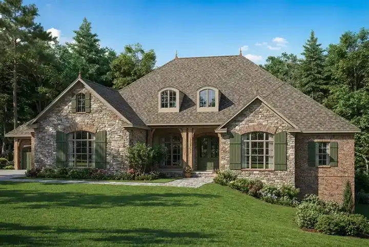 Traditional house plans 12-1166 - front exterior, 3,978 sq ft, 4 bed, 3 bath house plans | Monster House Plans