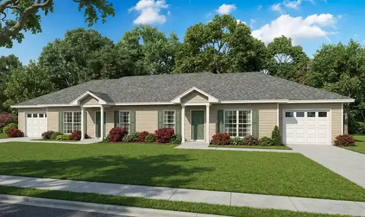 Traditional house plans 12-1178 - front exterior, 1,704 sq ft, 4 bed, 2 bath house plans | Monster House Plans