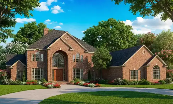 Traditional house plans 12-1191 - front exterior, 9,636 sq ft, 6 bed, 6 bath house plans | Monster House Plans