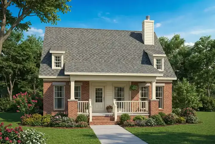 Southern house plans 12-1200 - front exterior, 1,534 sq ft, 3 bed, 2 bath house plans | Monster House Plans