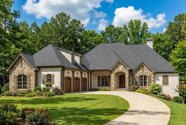 European house plans 12-1206 - front exterior, 4,215 sq ft, 3 bed, 4 bath house plans | Monster House Plans