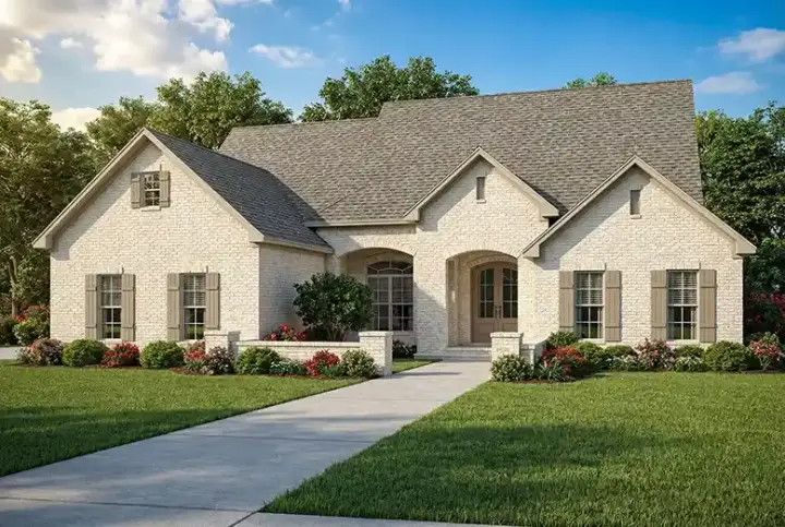 Southern house plans 12-1208 - front exterior, 2,135 sq ft, 4 bed, 2 bath house plans | Monster House Plans