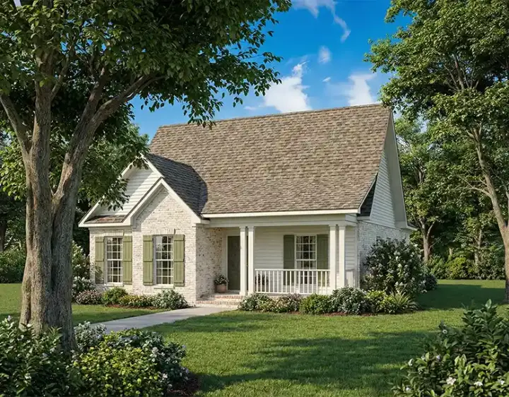 Southern house plans 12-121 - front exterior, 1,490 sq ft, 3 bed, 2 bath house plans | Monster House Plans