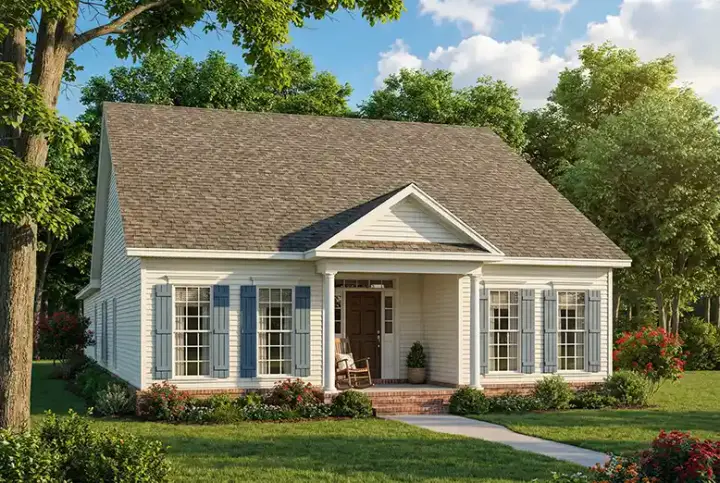Traditional house plans 12-1215 - front exterior, 1,734 sq ft, 3 bed, 2 bath house plans | Monster House Plans