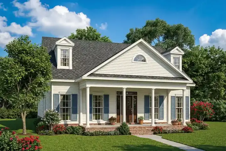 Southern house plans 12-1217 - front exterior, 1,721 sq ft, 2 bed, 2 bath house plans | Monster House Plans